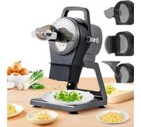 Coupe-légumes électrique, coupe automatique, 3 entrées, épaisseur réglable de 1 à 5 mm, 6000 tr/min pour couper efficacement l'ail, le gingembre, le piment, les pommes de terre