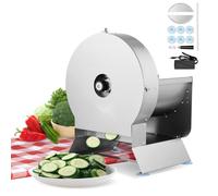Coupe-légumes électrique - Coupeuse commerciale en acier inoxydable, 0-12 mm d'épaisseur, Grande ouverture de remplissage pour pommes de terre et tomates