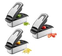 Coupe-légumes en dés et bâtonnets - GEFU - TREPPO 2.0 - 3 grilles verrouillables - Bac inox 1000 ml - Démontable