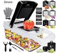 Coupe-légumes-fruits Multifonction 22 en 1 Mandoline, Rapeuse, Hachoir avec Récipient, Ustensile Cuisine Polyvalent,coupe legume