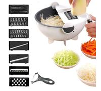 Coupe-Légumes - Hachoir pour Ustensiles de Cuisine,Trancheuse Sécurisée avec Panier Égouttoir pour Préparation de Légumes Fromage Carotte Pomme de Terre Repas Salade