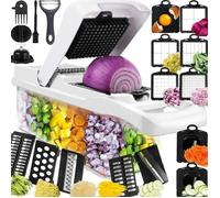 Coupe-Légumes - Mandoline Cuisine - Multifonction 22 en 1 - 13 Lames Réglables -Accessoires Inclus- Acier Inoxydable