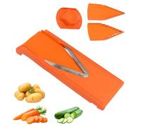 Coupe-légumes Manuel à 3 Lames En V, Coupe-mandoline De Cuisine, Sûr Et Pratique Râpe à légumes Pour les Légumes Et les Fruits, Couleur Orange