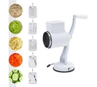 Coupe-légumes manuel avec 5 lames de tambour en acier inoxydable Multicoupe Lames de tambour (blanc)