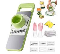 Coupe-légumes Multifonction, 6 en 1 Trancheuse à Mandoline, Trancheuse à Main Portable, Lames Réglables en acier Inoxydable, Mandoline Gadgets de Cuisine (1PC)