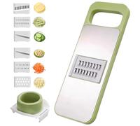 Coupe-légumes multifonctionnel, trancheuse à 6 lames en acier inoxydable avec protège-main, trancheuse à légumes pour pommes de terre, carottes, oignons, fromage