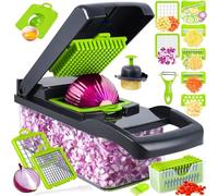 Coupe Legumes Multifonctions, 16 En 1 Mandoline Cuisine, Coupe Legumes Manuel Avec 7 Lames, Rapeuse Legume Pour Oignons Tomates Carotte Concombre