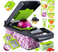 Coupe Legumes Multifonctions, 16 en 1 Mandoline Cuisine, Coupe Legumes Manuel Mandoline Multifonctions Coupe Oignons Tomates
