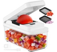 Coupe Legumes Multifonctions, Professionnelle Mandoline Cuisine, Decoupe Legumes avec 2 Lames Interchangeables, Coupe Legume Manuel pour Tomates Oignons Carotte Concombre
