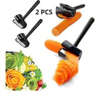 Coupe Légumes - Non spécifié - 2 en 1 - Plastique et Acier Inoxydable - 20.5 x 3.7 x 4 CM - Noir
