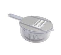 Coupe-légumes polyvalent, broyeurs de légumes en acier inoxydable PP avec boîte de rangement et panier de vidange, râpe à légumes for fromage, légumes, pommes de terre, noix, chou froid (vert)(Gray)