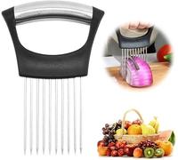 Coupe-Légumes Porte-Oignons 2026 - Trancheuse en Acier Inoxydable avec 10 Aiguilles, Gadget de Cuisine Multifonction pour Oignons, Tomates, Pommes de Terre, Citrons et Viande (1PC)