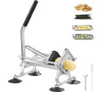 Coupe-légumes Pro - Coupe-fruits 1/2 pouce - Acier inoxydable & alliage d'aluminium - Coupe manuelle avec pieds antidérapants - Idéal pour les radis, les oignons, les pommes de terre, les agrumes.