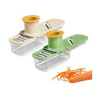 Coupe-légumes - Râpe alimentaire en 2 pièces avec récipient de rangement - Coupe-oignon avec protection des mains - Pour la préparation de l'ail, du gingembre, de la carotte et la cuisson dans la