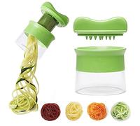 Coupe Légumes Spiraliseur de Légumes, Spaghettis de Légumes Spiralizer Manuel Multifonction pour Tagliatelles de Courgette Carotte Concombre - Lames Acier Inoxydable