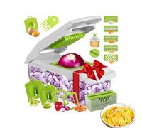 Coupe-légumes - Tranche Et Hachage Oignons Et Aliments | Accessoire Multifonction Pour Cuisine Avec Conteneur Pour Pommes De terre, Salade, Carottes Et Tomates
