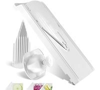 Coupe Légumes V3 (Set de Base) • Mandoline en V pour tranches en 3 épaisseurs • Mandoline Réglable pour Légumes & Fruits • Pieds en Caoutchouc et Lame en Acier Inoxydable • Blanc