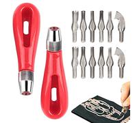 Coupe-linoléum, Lot de 2 coupe-linoléum, coupe-blocs, Blocs De Linoléum Pour la Gravure, outils de sculpture sur linoléum avec 6 lames de type pour l'impression en bloc, la gravure, les tampons en