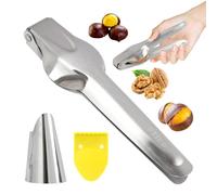 Coupe-Marons en Acier Inoxydable,Casse-Noix, Tire-Bouchon à Châtaignes avec Lame Transversale, Pince à Châtaignes pour une Manipulation Sûre des Noix, des Châtaignes, des Noisettes