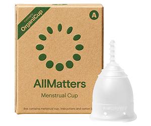 Coupe Menstruelle AllMatters (Anciennement OrganiCup) - Taille A, pour Celles Qui N'ont Pas Accouché par Voie Vaginale, Primée