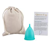 Coupe menstruelle Queen Cup 100 % silicone médical | Certificat allemand | Périodes Tasse avec pochette + instructions Taille S