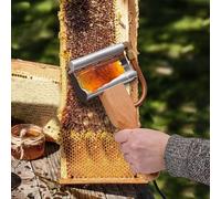 Coupe-miel électrique portable 220 V - Outil d'apiculture - Extracteur de miel avec poignée en bois pour extraire le miel, grattoir en acier inoxydable et manche en bois massif