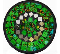 Coupe mosaïque Coupe en argile Coupe en verre Coupe décorative Mosaïque artisanat pierres en verre Déco rond miroir S, vert