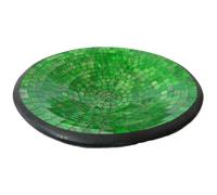 Coupe mosaïque Coupe en argile Coupe en verre Coupe décorative Mosaïque artisanat pierres en verre Déco ronde M, vert