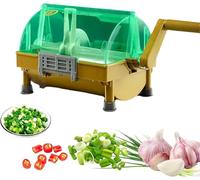 Coupe-oignons à manivelle, hachoir manuel for poivrons rouges, machine de découpe alimentaire avec lame en acier inoxydable, peut produire des oignons/poireaux/coriandre/ail hachés de 3 mm