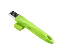Coupe-oignons en Acier Inoxydable Vert pour Légumes, Outil de Cuisine | Découpe Régulière, Réduit L’usage du Couteau, pour Oignons Verts et Piment, Stockage Suspendu
