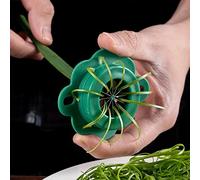 Coupe-oignons Green Onion Easy Slicer Plum Blossom,Coupe-échalotes en acier inoxydable,Déchiqueter le couteau en soie coupe-légumes oignons verts hachoir rapide (1PCS)