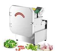 Coupe-oignons Verts Professionnel, Hachoir électrique 200 W, épaisseur réglable de 1,3 à 35 mm, rendement Maximal de 300 kg/Heure, Tapis Roulant élargi de 7 cm, pour poivrons Rouges