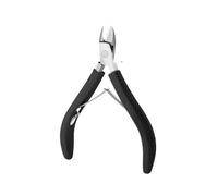 Coupe Ongle Ciseaux à cuticules for manucure, dissolvant de peau morte, pinces en acier inoxydable, coupe-ongles, poignée Silicone pour Manucure(Black)