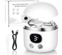 Coupe Ongle Électrique, Coupe-ongles automatique avec loupe à lumière LED, Coupe et Polissage automatiques + Rangement pour les résidus d'ongles, 3 Vitesse + écran numérique (ROSE)