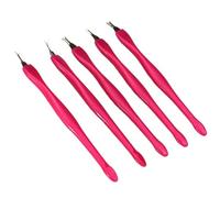 Coupe Ongle Pince à cuticules en acier inoxydable, coupe-ciseaux, dissolvant de peau morte, tondeuse, manucure et pédicure, outils soins for Nail Art pour Manucure(5pc rose red)