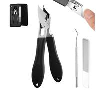 Coupe Ongle Set, Pinces à Ongles en Acier Inoxydable Professionnelle Pince Coupe Ongle Set pour Mains et Pieds Couper les Ongles Épais Orteils Podologie avce Lime à Ongles (Noir)