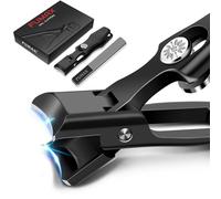 Coupe-ongles 2024 amélioré pour homme, coupe-ongles d'orteils pour ongles épais pour personnes âgées, coupe-ongles anti-éclaboussures avec récupérateur, coupe-ongles robuste avec larges lames de coupe