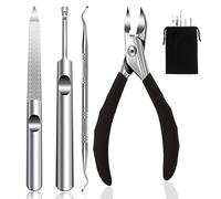 Coupe-Ongles À Bout Pointu 4 Pièces Pour Ongles Incarnés Et Peaux Mortes Le Noir