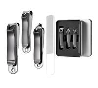 Coupe-ongles, Coupe Ongle en Acier Inoxydable avec Meuleuse à Ongles, Coupe Ongles Pieds Dur et Epais pour Hommes et Femmes (Noir 4-in-1)