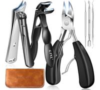 Coupe ongles d'orteils épais, 2025 coupe ongles Corner Toe avec Catcher,Pince à ongles obliques 45 ° lourde, Couteau à ongles à manche long avec ouverture large de 37mm, 6pcs