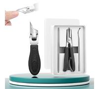 Coupe-ongles Eagle Beak, set de 3 coupe-ongles à lame incurvée, kit ergonomique de manucure/pédicure en acier inoxydable pour les ongles épais et incarnés (Noir)