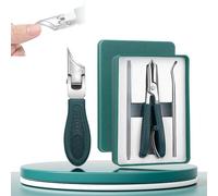Coupe-ongles Eagle Beak, set de 3 coupe-ongles à lame incurvée, kit ergonomique de manucure/pédicure en acier inoxydable pour les ongles épais et incarnés (Vert)
