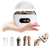 Coupe-ongles électrique 2025 - Avec coupe-ongles électrique 2 en 1 et coupe-ongles oblique - Coupe-ongles électrique à 3 faces - Avec lumière - Pour enfants et adultes - Blanc