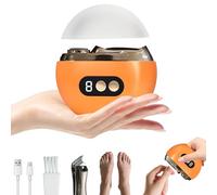 Coupe-ongles électrique 2025 - Avec coupe-ongles électrique 2 en 1 et coupe-ongles oblique - Coupe-ongles électrique à 3 faces avec lumière - Pour enfants et adultes (orange)