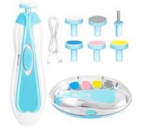 Coupe-ongles électrique 6 en 1 rechargeable pour bébé, kit de manucure pour tout-petits, nourrissons ou adultes (bleu)