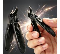 Coupe-ongles en acier inoxydable de qualité professionnelle - Poignée ergonomique en caoutchouc souple antidérapant, lame incurvée ultra tranchante à 25°, conçu pour les ongles épais et incarnés |