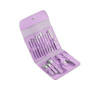 coupe-ongles Ensemble de coupe-ongles 16 pièces, manucure à domicile en acier inoxydable, ciseaux portables haut gamme, outil coupe des peaux mortes(Purple)