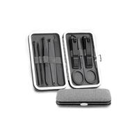 coupe-ongles Ensemble de coupe-ongles en 1 pièce, couteau manucure domestique acier inoxydable noir, ciseaux portables haut gamme, outil coupe des peaux mortes(Grigio)