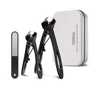 Coupe-ongles - Grande ouverture pour ongles épais - Coupe-ongles tranchant - Grand avec lime - Coupe-ongles de qualité supérieure - Petit - En acier inoxydable - Avec étui