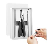 Coupe-ongles incarnés - Coupe-ongles coudé - Coupe-ongles en acier avec large fente de coupe - Kit de voyage pour ongles épais et durs
